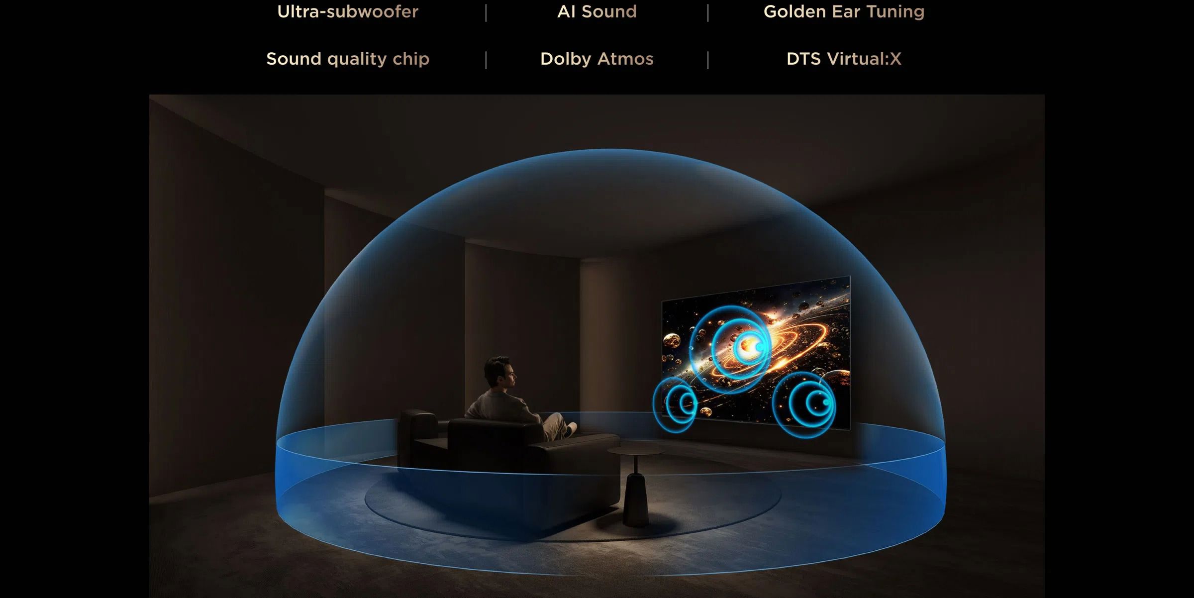 Tivi TCL 98 inch Mini LED RGB 98RM7L đưuocj trang bị công nghệ loa Onkyo đến từ Nhật Bản với hơn 70 năm kinh nghiệm và phát triển 
